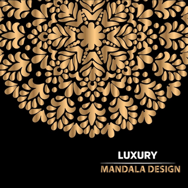 Fond De Mandala De Luxe Avec Décoration Dorée