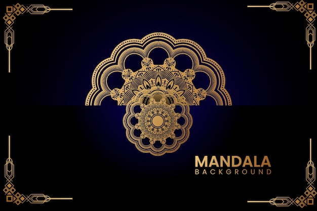 Fond De Mandala De Luxe élégant Avec Des Décorations Dorées