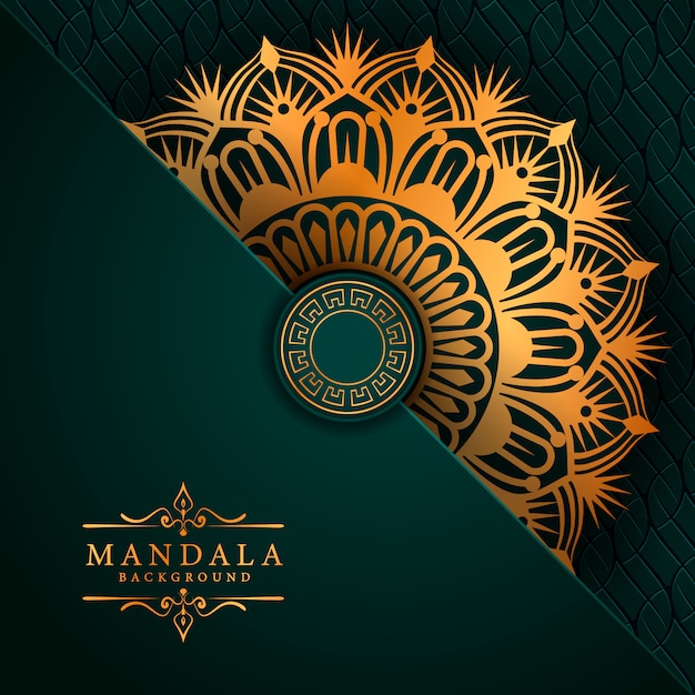 Fond de mandala de luxe avec une élégante arabesque dorée