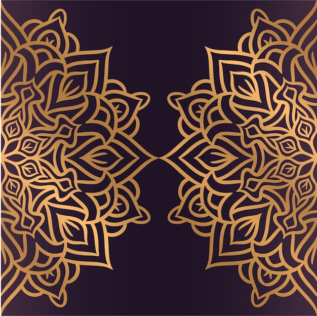 Fond de mandala de luxe avec Golden Arabesque, ornement vectoriel oriental. Motif de dentelle ethnique