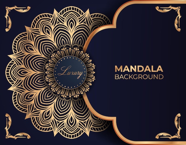 Fond De Mandala De Luxe Avec Modèle De Conception Ornementale Motif Arabesque Vecteur Premium