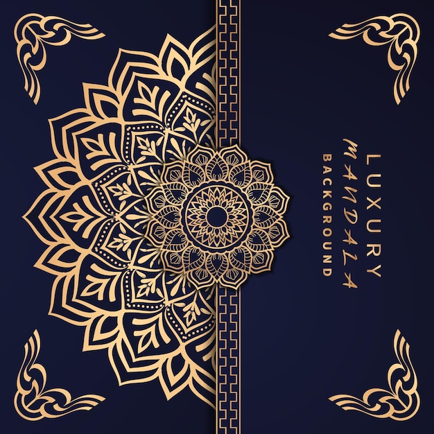 Fond De Mandala De Luxe Avec Modèle De Conception De Style Arabesque Ornemental Vecteur Premium
