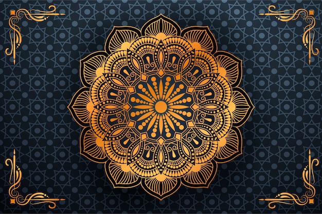 Fond De Mandala De Luxe Avec Motif Arabesque Doré Style Islamique Arabe