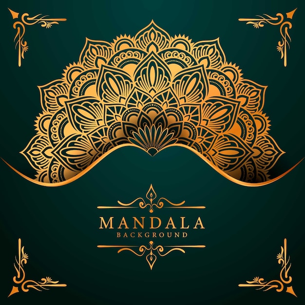 Fond de mandala de luxe avec motif arabesque doré style islamique arabe