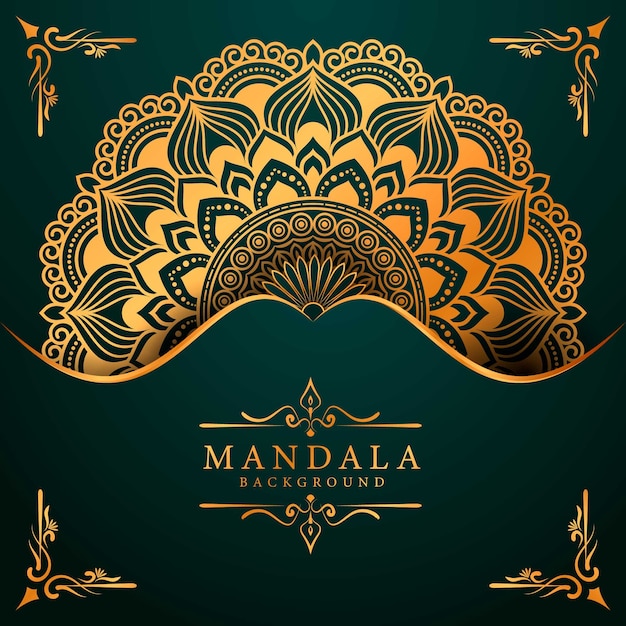 Fond de mandala de luxe avec motif arabesque doré style islamique arabe