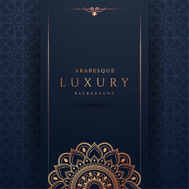 Vecteur fond de mandala de luxe avec motif arabesque doré style oriental islamique arabe
