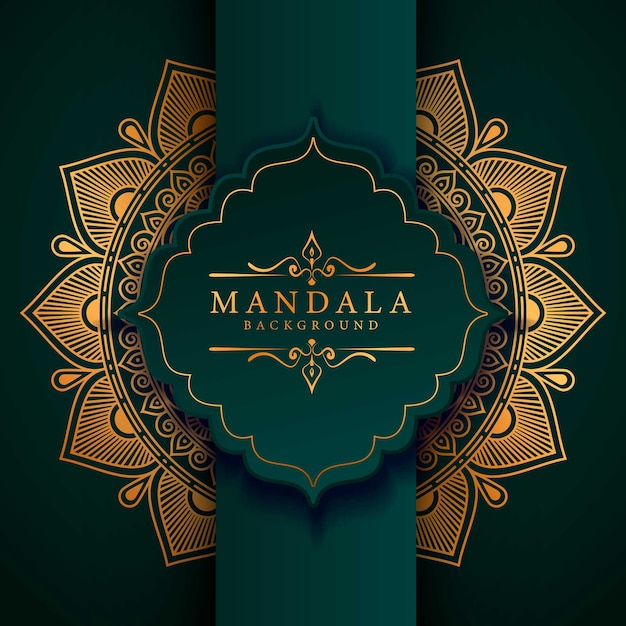 Fond De Mandala De Luxe Avec Motif Arabesque Doré