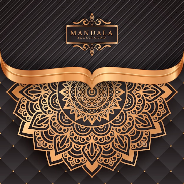 Fond De Mandala De Luxe Avec Motif Arabesque Doré