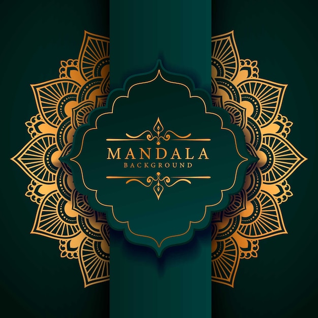 Fond De Mandala De Luxe Avec Motif Arabesque Doré