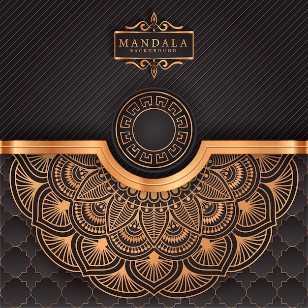 Fond De Mandala De Luxe Avec Motif Arabesque Doré