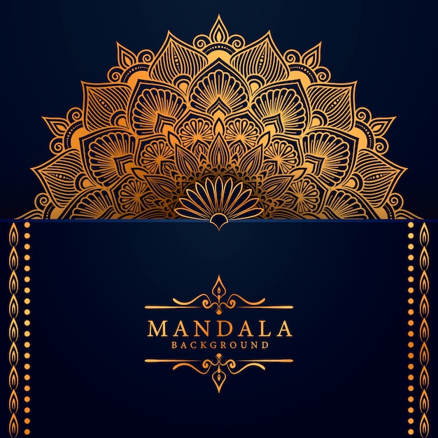 Fond De Mandala De Luxe Avec Motif Arabesque Doré