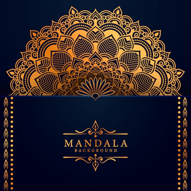 Fond De Mandala De Luxe Avec Motif Arabesque Doré