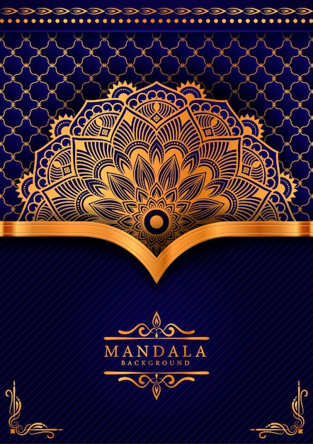 Fond de mandala de luxe avec motif arabesque doré