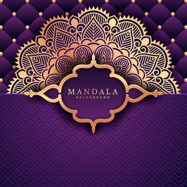 Fond De Mandala De Luxe Avec Motif Arabesque Doré