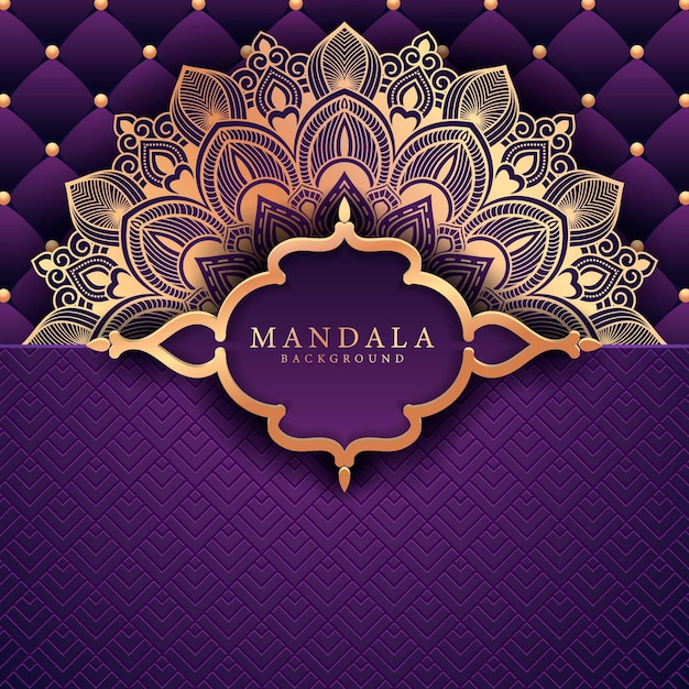 Fond De Mandala De Luxe Avec Motif Arabesque Doré