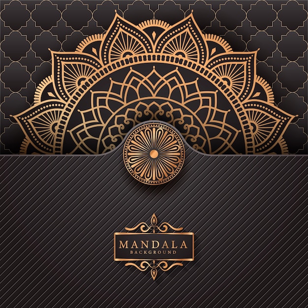 Fond De Mandala De Luxe Avec Motif Arabesque Doré
