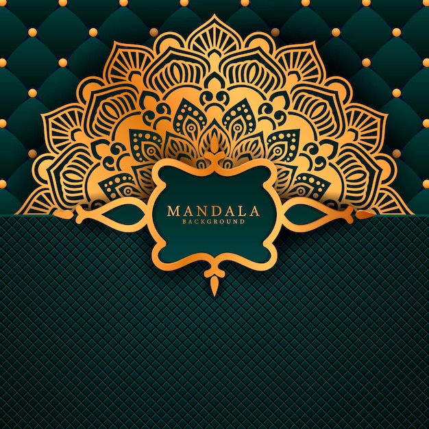 Fond De Mandala De Luxe Avec Motif Arabesque Doré