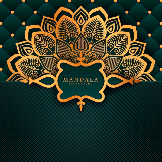 Fond De Mandala De Luxe Avec Motif Arabesque Doré