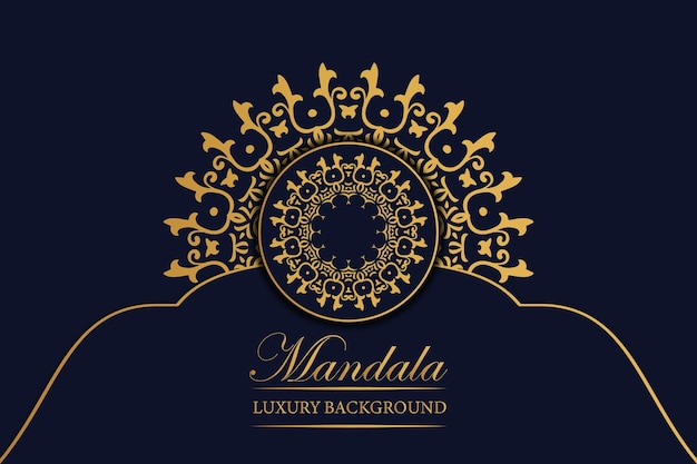 Fond De Mandala De Luxe Avec Motif Arabesque Doré