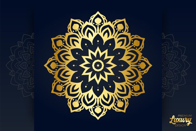 Vecteur fond de mandala de luxe avec motif arabesque doré