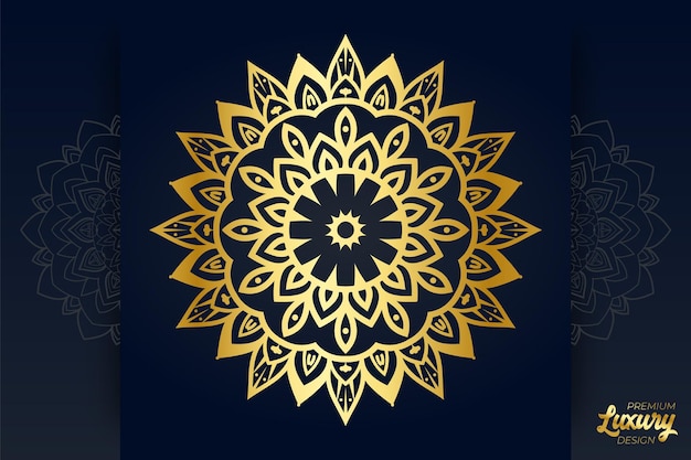 Fond De Mandala De Luxe Avec Motif Arabesque Doré