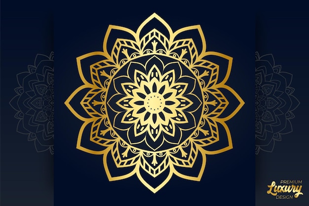 Vecteur fond de mandala de luxe avec motif arabesque doré