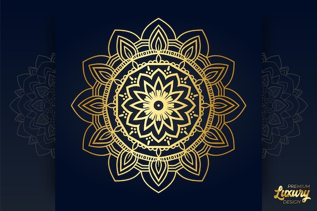 Vecteur fond de mandala de luxe avec motif arabesque doré