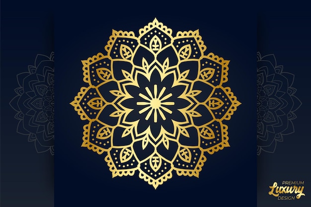 Fond De Mandala De Luxe Avec Motif Arabesque Doré