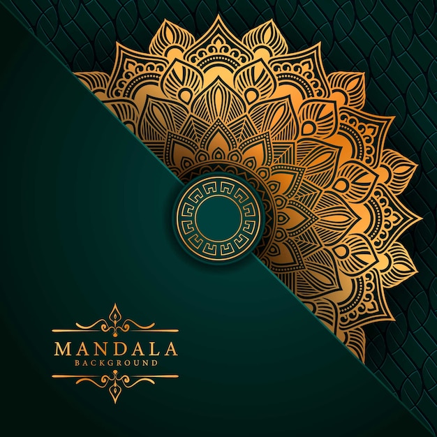 Fond de mandala de luxe avec motif arabesque d'or style oriental islamique arabe