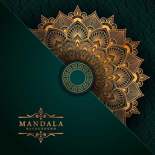 Fond de mandala de luxe avec motif arabesque d'or style oriental islamique arabe