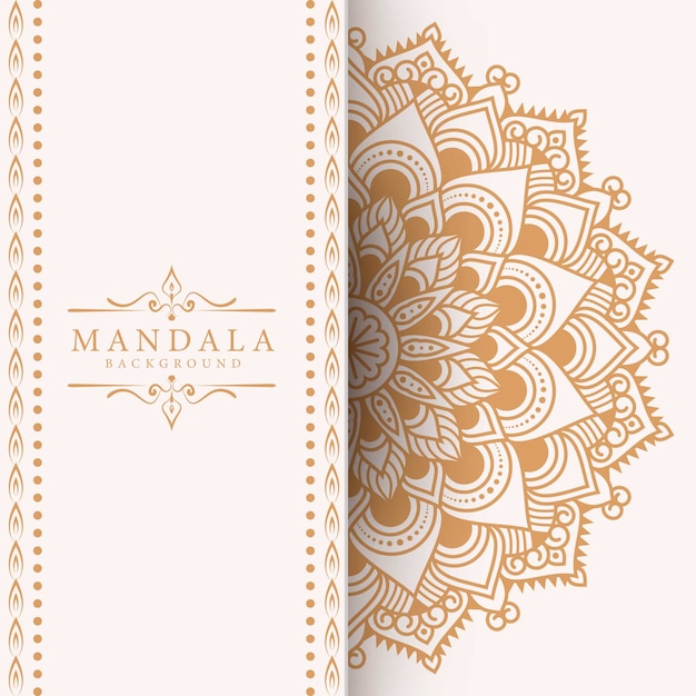 Fond De Mandala De Luxe Avec Motif Arabesque D'or Style Oriental Islamique Arabe