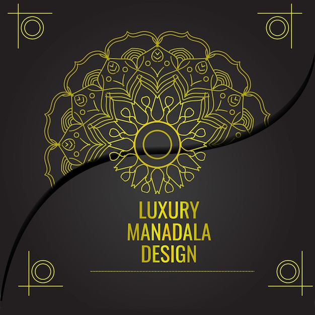 Vecteur fond de mandala de luxe avec motif doré fond de mandala de mariage
