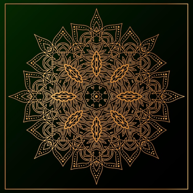 Fond de mandala de luxe avec or noir