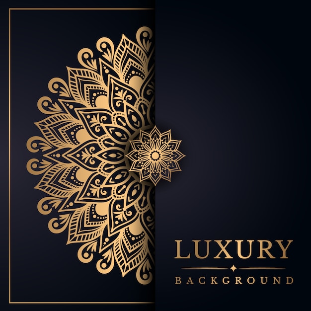 Fond De Mandala De Luxe Avec Style Arabesque Doré
