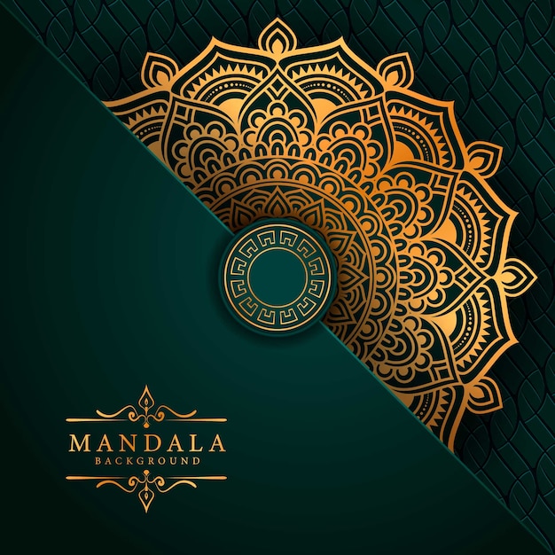 Vecteur fond de mandala de luxe avec style oriental arabe arabesque d'or