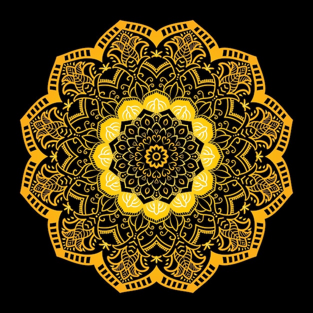 Fond De Mandala De Luxe Avec Vecteur De Conception De Motif Arabesque Doré
