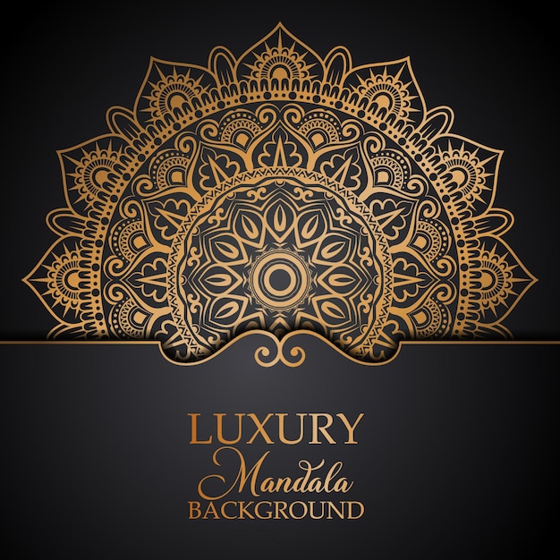 Fond de mandala de luxe avec vecteur islamique arabe doré