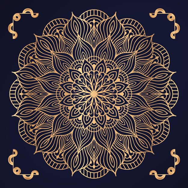 Fond De Mandala De Luxe Avec Vecteur De Motif Floral Arabesque