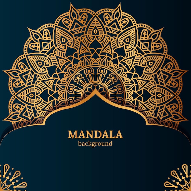 Vecteur fond de mandala de luxe vectoriel avec motif arabesque doré style oriental islamique arabe