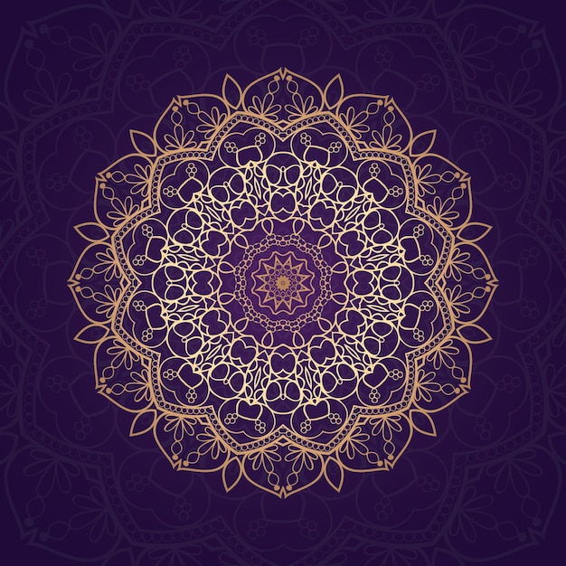 Fond De Mandala Avec Motif Arabesque Doré Style Oriental Islamique Arabe