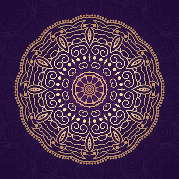 Fond De Mandala Avec Motif Arabesque Doré Style Oriental Islamique Arabe