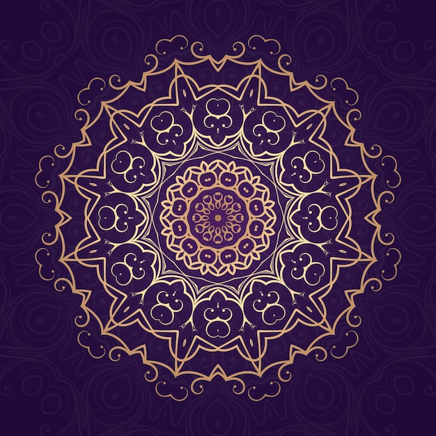 Vecteur fond de mandala avec motif arabesque doré style oriental islamique arabe