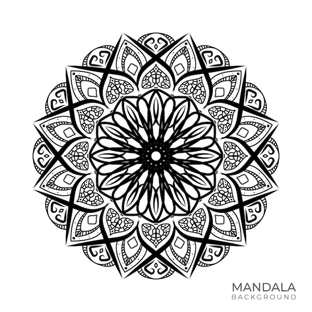 Vecteur fond de mandala avec un motif noir