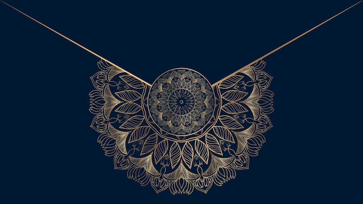 Vecteur fond mandala motif d'or conception de carte vectorielle motif de mariage noir royal indien