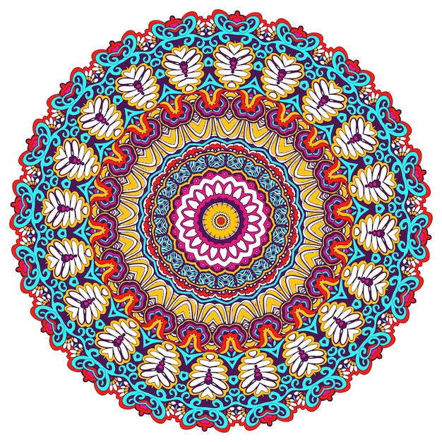 Fond de Mandala multicolore. Page de livre de coloriage