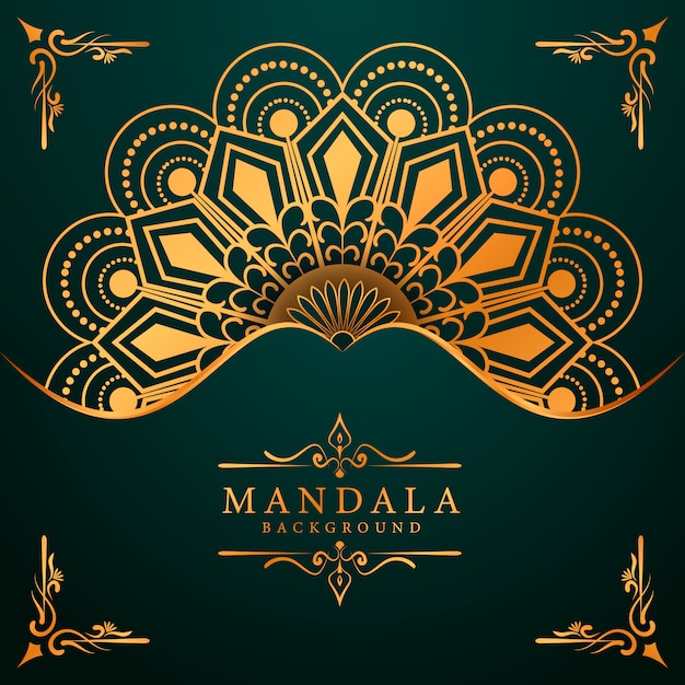 Fond de mandala ornemental de luxe en couleur or