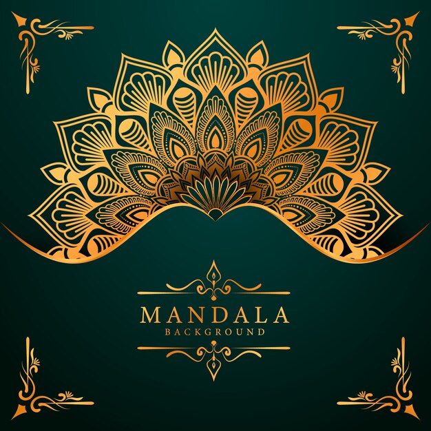 Fond De Mandala Ornemental De Luxe En Couleur Or