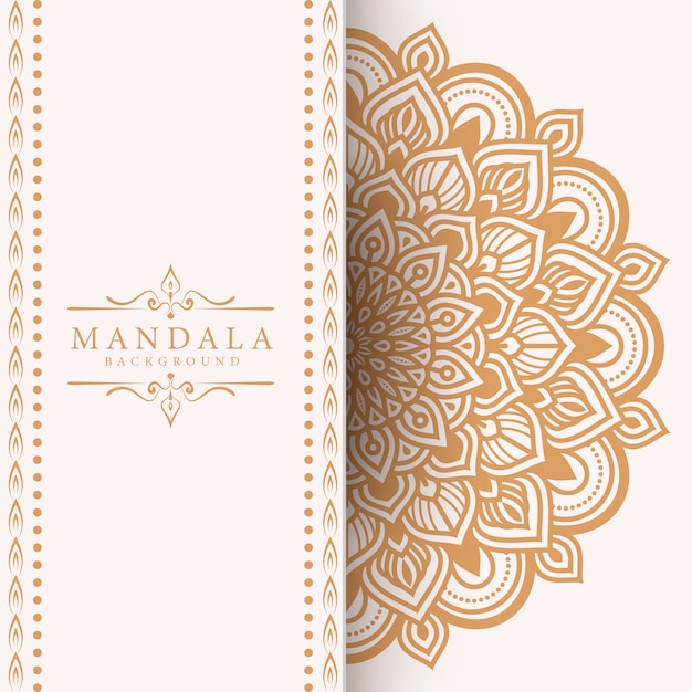 Fond de mandala ornemental de luxe en couleur or