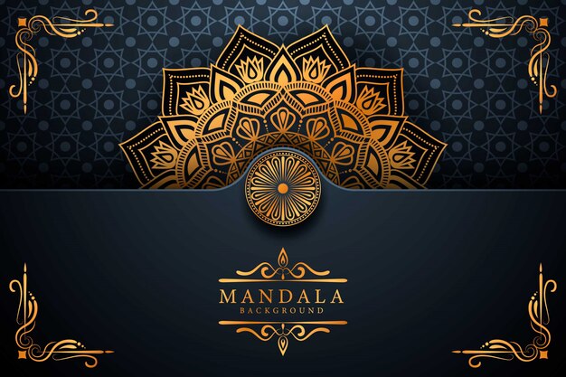 Fond De Mandala Ornemental De Luxe En Couleur Or