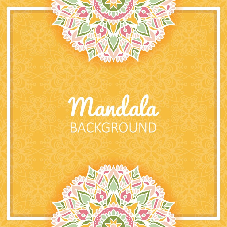 fond de mandala pour l'invitation ou la célébration de mariage